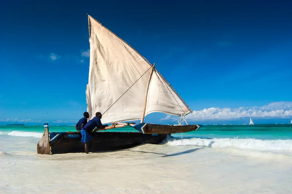 Dhow on the northern coast of Zanzibar